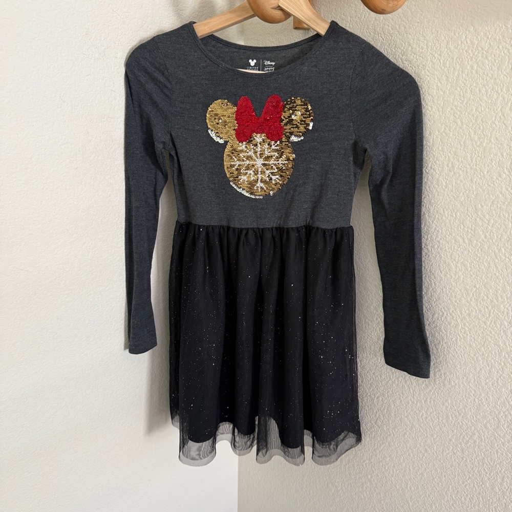 Disney Minnie Mouse Dress By Jumping Bean black sequins long sleeve holiday